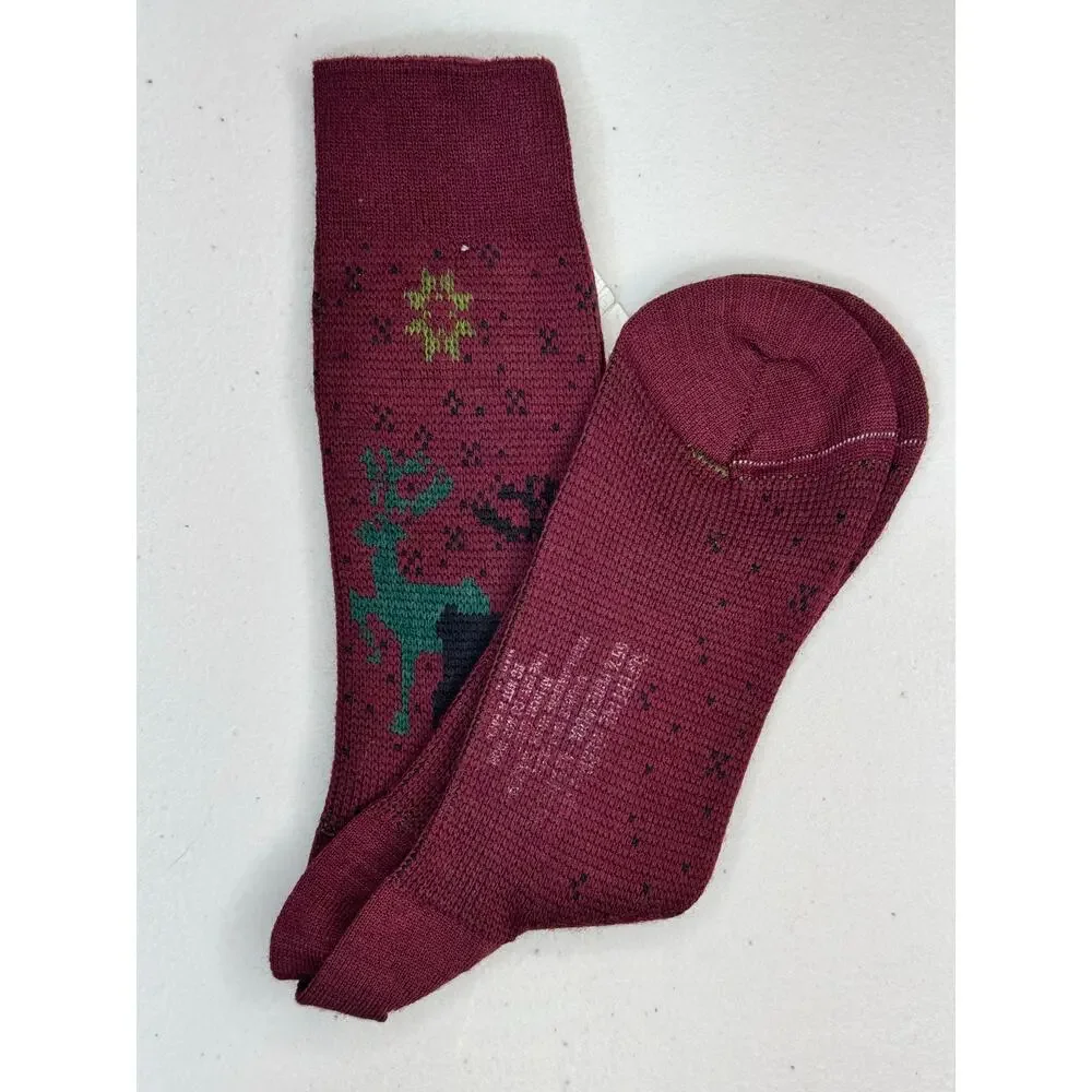 VTG Lyre Bird Pure Australian Fair Isle Wool Socks Fits 7.5-11.5 Nordstrom Excl.